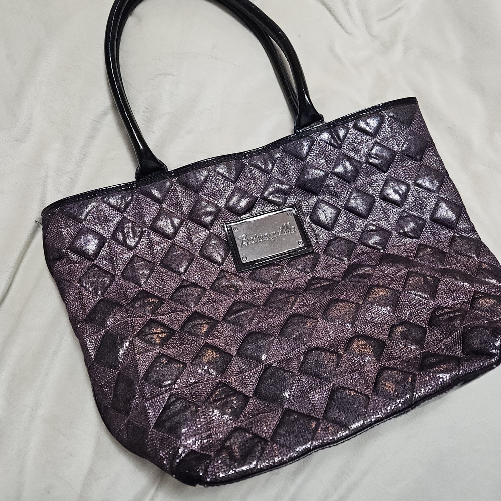 Elegant Purple Quilted Tote Bag